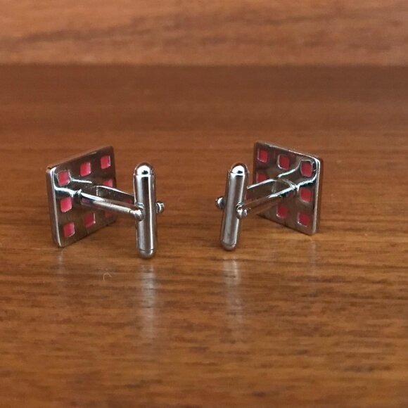 Dice Cufflinks Vintage Silver Finish - Picture 6 of 6